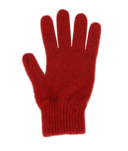 NZ Possum Merino Plain Glove Red Medium