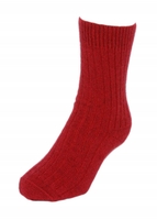 NZ Possum Merino Casual Rib Socks Red Large
