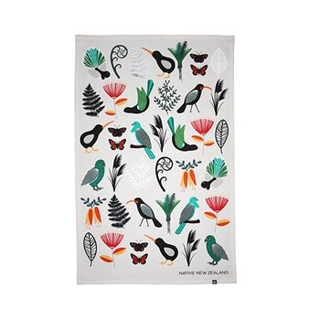 Native NZ Tea Towel-gift-ideas-Tessa Mae's with Attitude | Gifts and Homewares | Mapua NZ