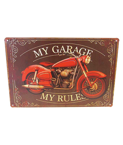Biker Garage Rules Sign