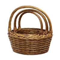 Willow Shopping Basket Round Large