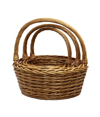 Willow Shopping Basket Round Large