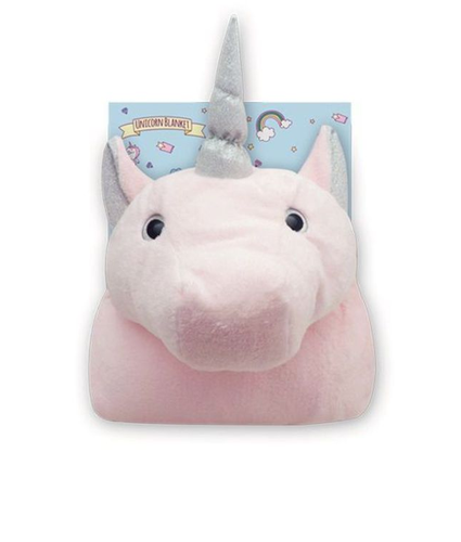 Pink Unicorn 2 in 1 Pillow Blanket