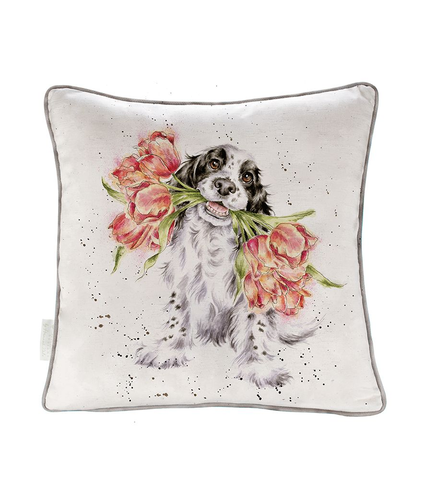 Dog and Flowers Wrendale Cushion