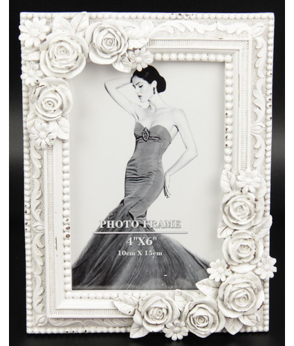 Primrose Photoframe Antique White 6x4