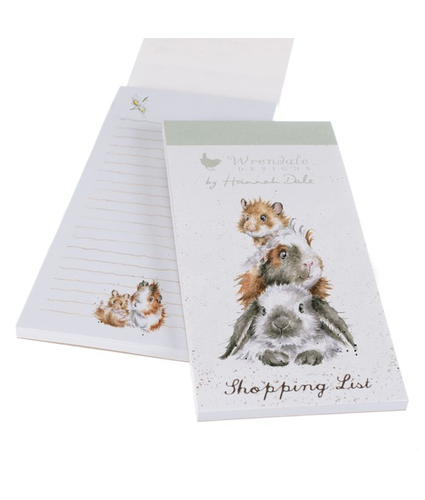 Shopping Notepad with Guinea Pig Rabbit & Mouse